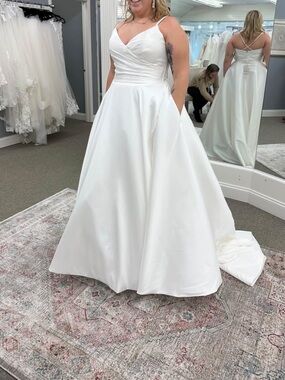 Sincerity Bridal Ivory Satin Wedding Dress